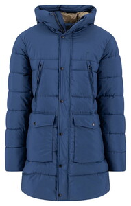 Fynch-Hatton Solid Color Stand-Up Collar Puffer Coat Misty Blue