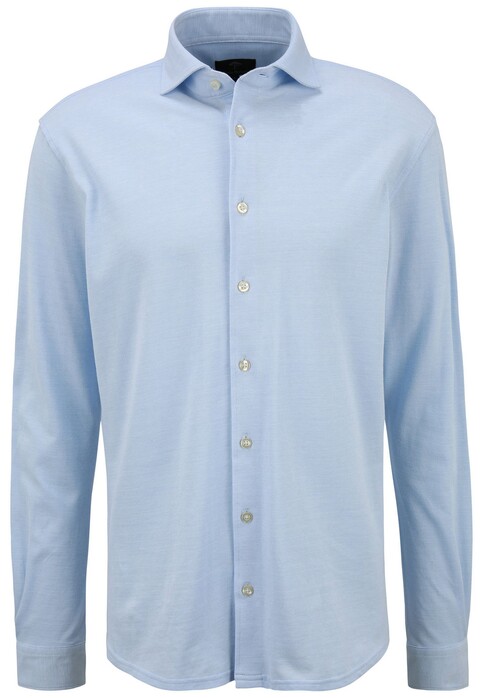 Fynch-Hatton Solid Jersey Overhemd Blauw