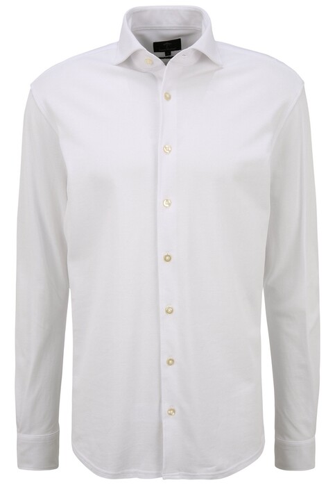 Fynch-Hatton Solid Jersey Overhemd Wit