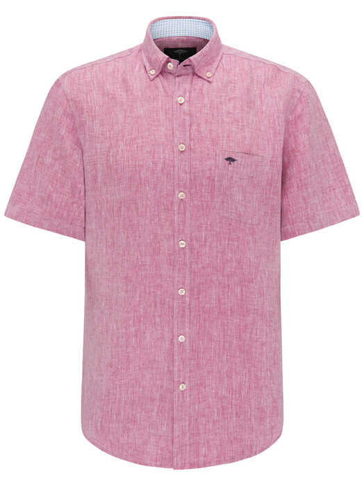 Fynch-Hatton Solid Linen Shirt Overhemd Pitahaya