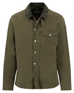 Fynch-Hatton Solid Twill Jacket Dark Khaki