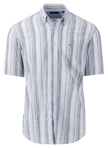 Fynch-Hatton Sporty Slub Stripe Button Down Overhemd Pineapple