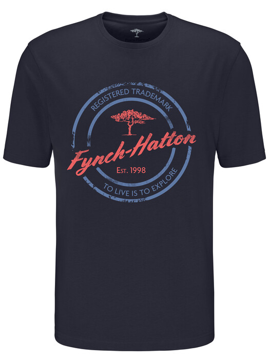 Fynch-Hatton Stamp Print T-Shirt Midnight-Flamingo-Pacific