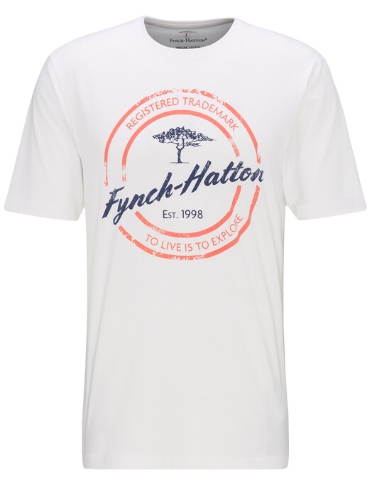 Fynch-Hatton Stamp Print T-Shirt White-Midnight-Watermelon