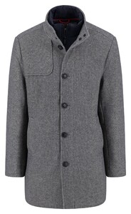 Fynch-Hatton Standcollar Coat Insert Pattern Grey-Silver