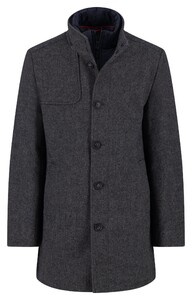 Fynch-Hatton Standcollar Coat Insert Structure Jas Charcoal