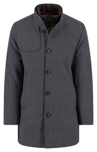 Fynch-Hatton Standcollar Coat With Insert Jas Dark Grey