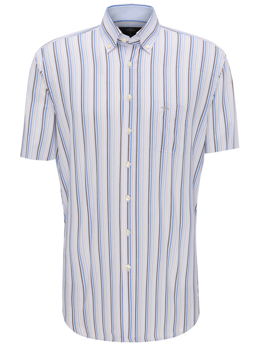Fynch-Hatton Stripe Button Down Shirt Earth-Blue