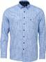 Fynch-Hatton Stripe Check Fantasy Fine Structure Overhemd Blauw