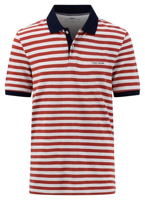 Fynch-Hatton Striped Cotton made in Africa CmiA Polo Roest