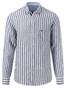 Fynch-Hatton Striped Linen Button Down Shirt Navy
