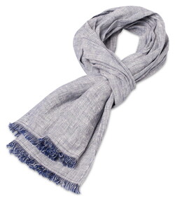 Fynch-Hatton Striped Linnen Sjaal Navy