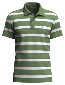 Fynch-Hatton Striped Premium Cotton Poloshirt Avocado