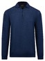 Fynch-Hatton Subtle Check Pattern Merino Wool Polo Collar Pullover Night