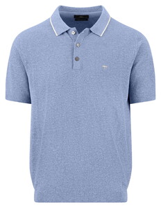 Fynch-Hatton Subtle Faux-Uni Structure Cotton Linen Poloshirt New Breeze
