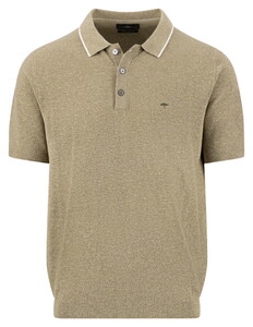 Fynch-Hatton Subtle Faux-Uni Structure Cotton Linen Poloshirt Pistachio