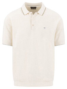 Fynch-Hatton Subtle Faux-Uni Structure Cotton Linnen Polo New Off White
