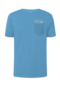 Fynch-Hatton Subtle Front Pattern Chest Pocket T-Shirt Laguna Blue