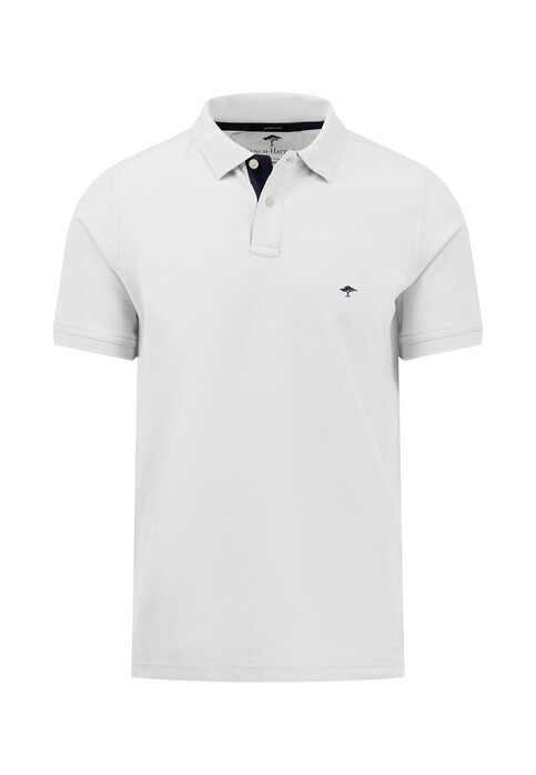 Fynch-Hatton Subtle Modern Contrast Logo Uni Poloshirt White