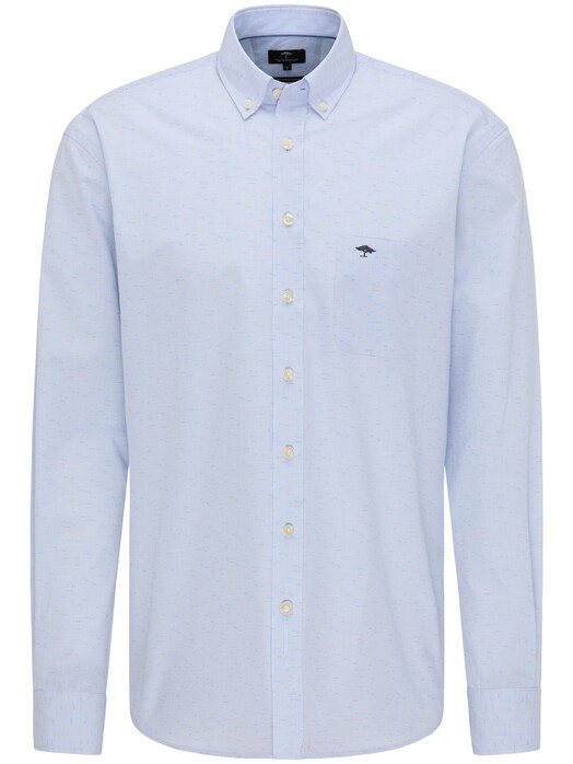 Fynch-Hatton Subtle Pattern Button Down Overhemd Blauw