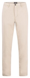 Fynch-Hatton Subtle Structure Cotton Linnen Stretch Flat-Front Broek Stone