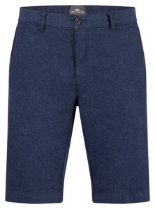 Fynch-Hatton Subtle Structure Cotton Linnen Two-Tone Bermuda Dark Navy