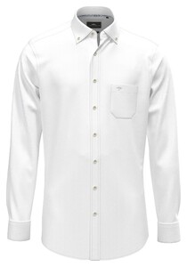 Fynch-Hatton Subtle Texture Pattern Button-Down Overhemd Wit
