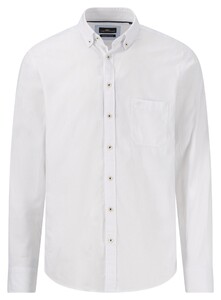 Fynch-Hatton Subtle Texture Uni Color Button-Down Overhemd Wit
