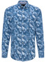 Fynch-Hatton Summer Blend Palmtree Linen Cotton Shirt Blue-Palmtree