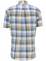 Fynch-Hatton Summer Check Linen Cotton Shirt Citron-Cypress