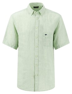 Fynch-Hatton Summer Linnen Button-Down Collar Overhemd Soft Groen