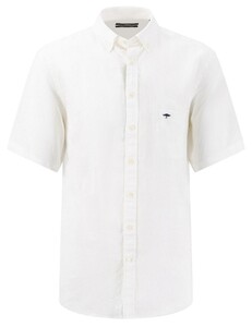 Fynch-Hatton Summer Linnen Button-Down Collar Overhemd Wit