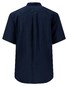 Fynch-Hatton Summer Linnen Stand-Up Collar Uni Color Overhemd Navy