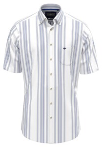 Fynch-Hatton Summer Oxford Duo Stripes Overhemd Strong Blue