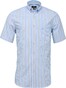 Fynch-Hatton Summer Stripe Button Down Overhemd Blue-Camel
