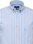 Fynch-Hatton Summer Stripe Button Down Shirt Blue-Camel