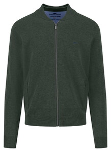 Fynch-Hatton Superfine Cotton College Collar Cardigan Dark Ivy