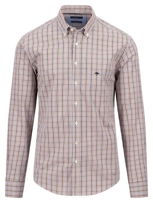 Fynch-Hatton Superfine Cotton Combi Check Overhemd Hazel