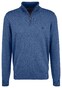Fynch-Hatton Superfine Cotton Troyer Zip Pullover Mid Blue