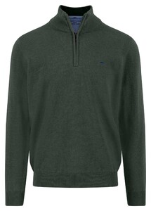 Fynch-Hatton Superfine Cotton Troyer Zip Trui Dark Ivy