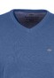 Fynch-Hatton Superfine Cotton V-Neck Pullover Mid Blue