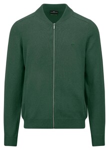 Fynch-Hatton Supersoft Cotton Cardigan College Collar Dark Emerald