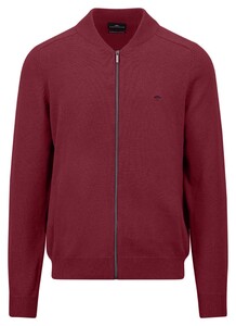 Fynch-Hatton Supersoft Cotton Cardigan College Collar Ruby Red