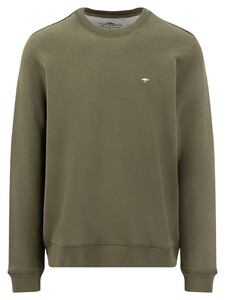 Fynch-Hatton Sweat Puresoft Cotton Crew Neck Pullover Dark Khaki