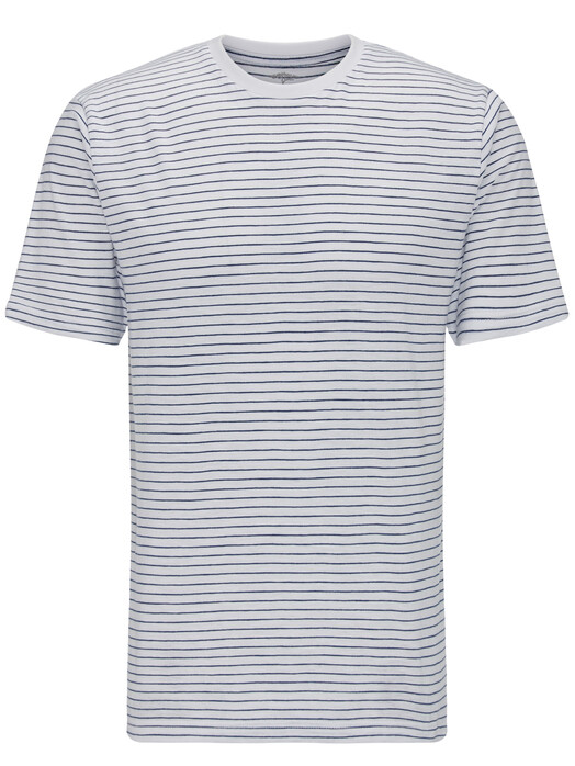 Fynch-Hatton T-Shirt Finestripe White-Midnight