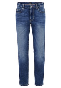 Fynch-Hatton Tapered Slim 5-Pocket Jeans Midden Blauw