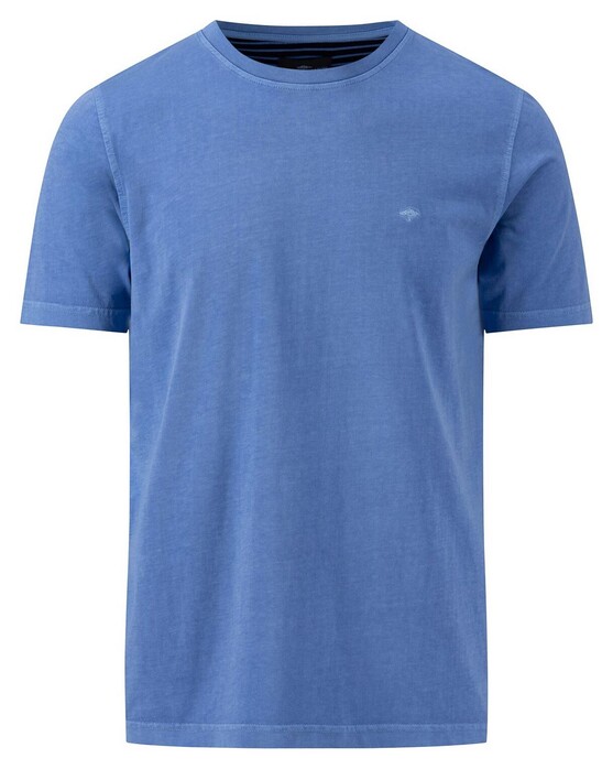 Fynch-Hatton Tee Uni Subtle Washed Effect T-Shirt Crystal Blue