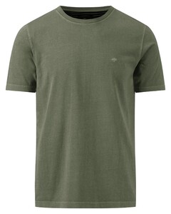 Fynch-Hatton Tee Uni Subtle Washed Effect T-Shirt Dusty Olive
