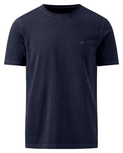 Fynch-Hatton Tee Uni Subtle Washed Effect T-Shirt Navy