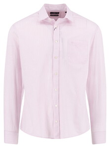 Fynch-Hatton Texture Pattern Kent Collar Overhemd Magnolia